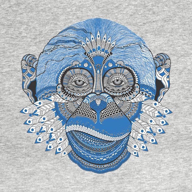 the smiley Blue Monkey by MAZstore